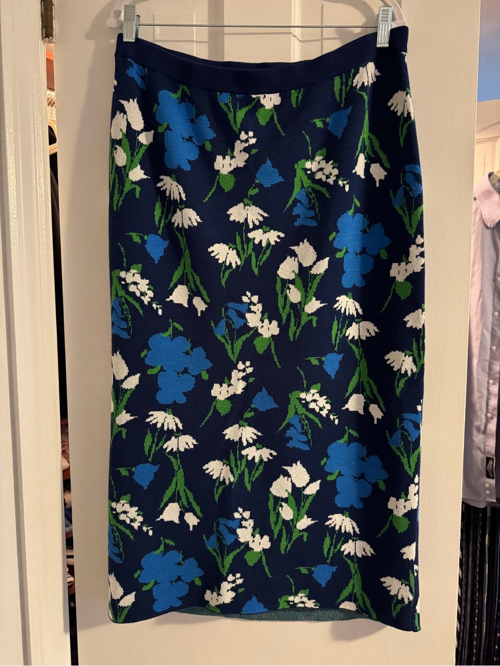 kate spade x Target Navy Floral Pencil Skirt with Blue & White Blooms